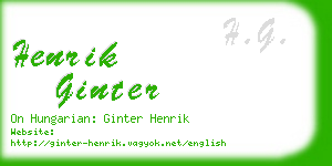 henrik ginter business card